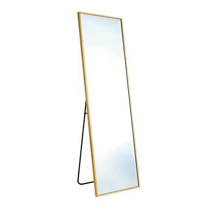 64" Gold Aluminum Freestanding And Wall Mounted Framed Full Length Mirror HomeRoots