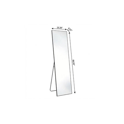 67" Black Aluminum Freestanding And Wall Mounted Framed Full Length Mirror HomeRoots