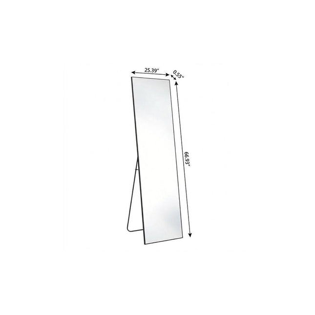 67" Black Aluminum Freestanding And Wall Mounted Framed Full Length Mirror HomeRoots