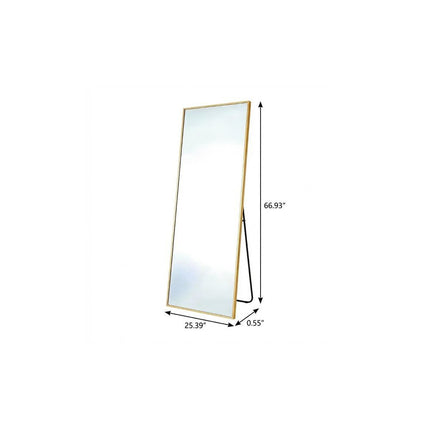 67" Gold Aluminum Freestanding And Wall Mounted Framed Full Length Mirror HomeRoots