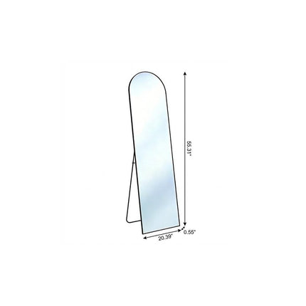 55" Black Aluminum Arch Freestanding And Wall Mounted Framed Full Length Mirror HomeRoots