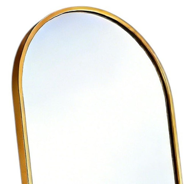 55" Gold Aluminum Arch Freestanding And Wall Mounted Framed Full Length Mirror HomeRoots