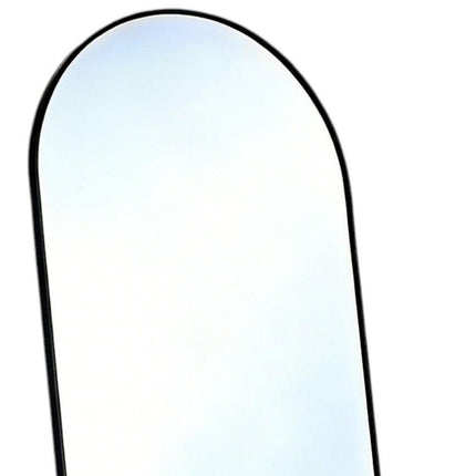 57" Black Aluminum Arch Freestanding And Wall Mounted Framed Full Length Mirror HomeRoots
