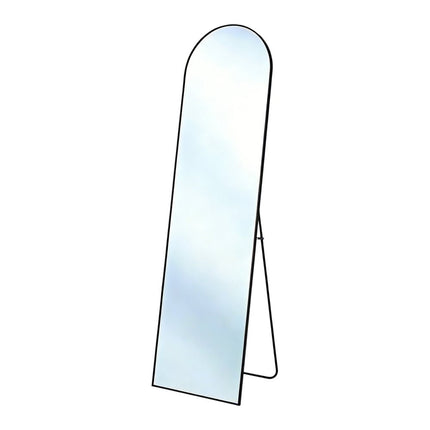 57" Black Aluminum Arch Freestanding And Wall Mounted Framed Full Length Mirror HomeRoots