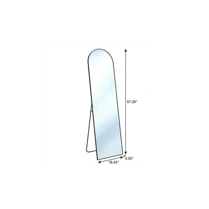 57" Black Aluminum Arch Freestanding And Wall Mounted Framed Full Length Mirror HomeRoots