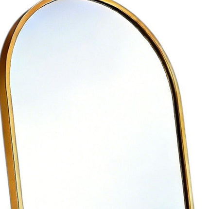 57" Gold Aluminum Arch Freestanding And Wall Mounted Framed Full Length Mirror HomeRoots