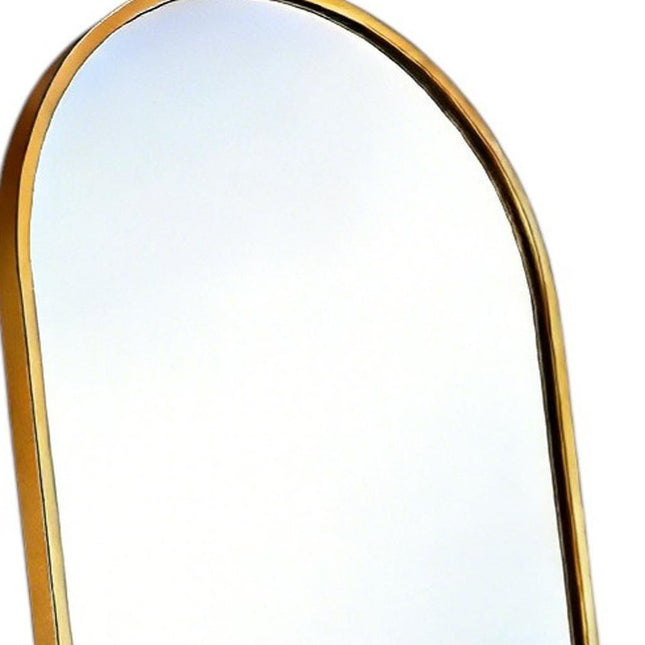 57" Gold Aluminum Arch Freestanding And Wall Mounted Framed Full Length Mirror HomeRoots