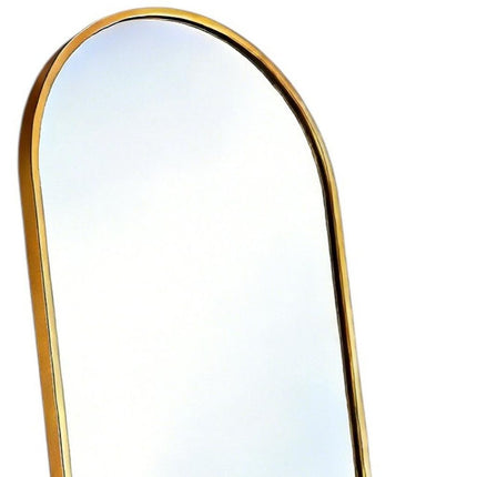 57" Gold Aluminum Arch Freestanding And Wall Mounted Framed Full Length Mirror HomeRoots