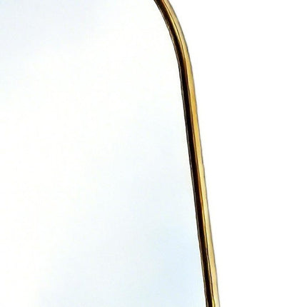 64" Gold Aluminum Arch Freestanding And Wall Mounted Framed Full Length Mirror HomeRoots