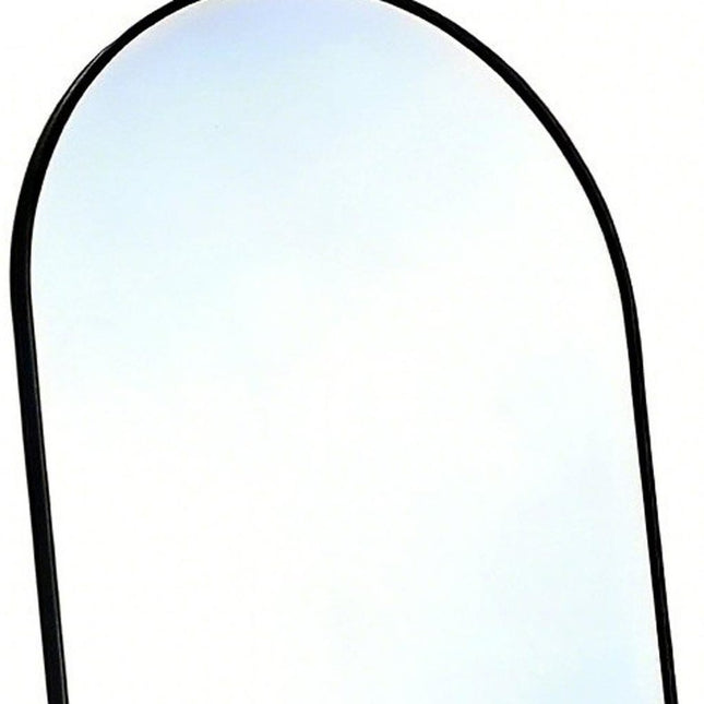 66" Black Aluminum Arch Freestanding And Wall Mounted Framed Full Length Mirror HomeRoots