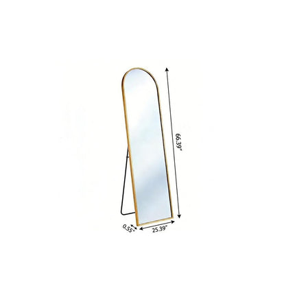 66" Gold Aluminum Arch Wall Mounted And Freestanding Framed Full Length Mirror HomeRoots