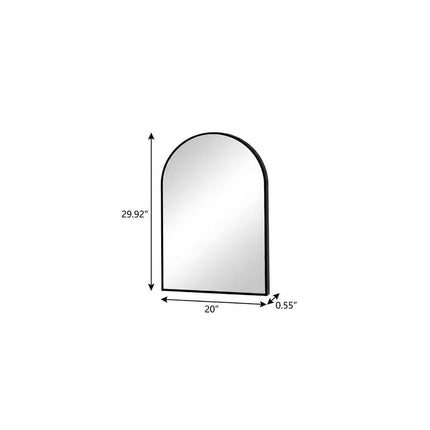 30" Black Aluminum Arch Framed Anti Fog Accent Mirror HomeRoots