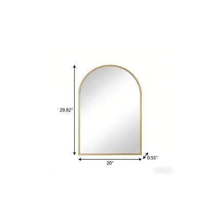 30" Gold Aluminum Arch Framed Anti Fog Accent Mirror HomeRoots