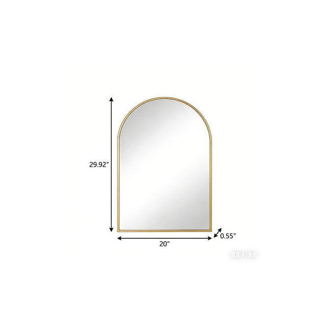 30" Gold Aluminum Arch Framed Anti Fog Accent Mirror HomeRoots