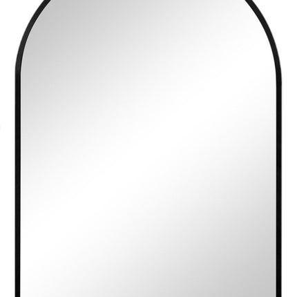35" Black Aluminum Arch Framed Anti Fog Accent Mirror HomeRoots