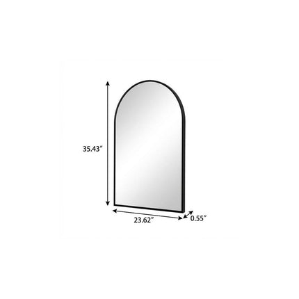 35" Black Aluminum Arch Framed Anti Fog Accent Mirror HomeRoots
