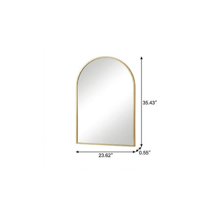 35" Gold Aluminum Arch Framed Anti Fog Accent Mirror HomeRoots