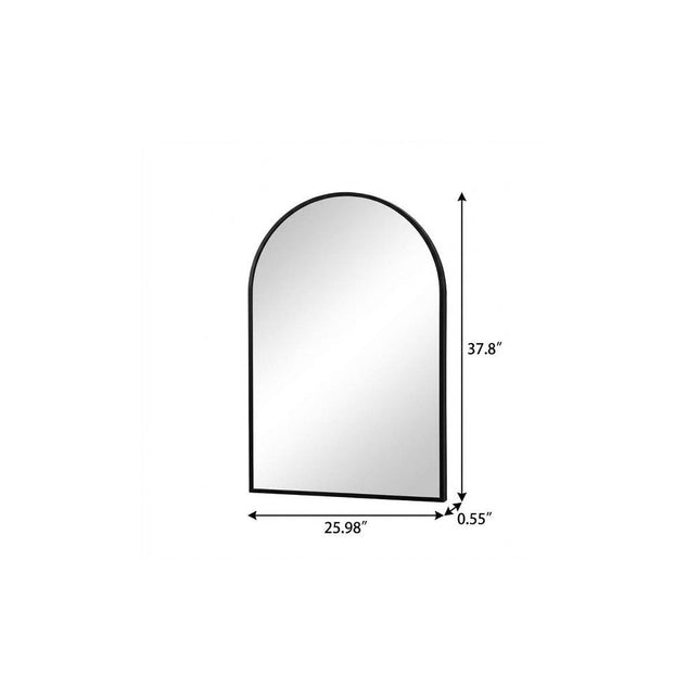 38" Black Aluminum Arch Framed Anti Fog Accent Mirror HomeRoots