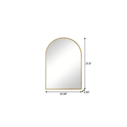 38" Gold Aluminum Arch Framed Anti Fog Accent Mirror HomeRoots