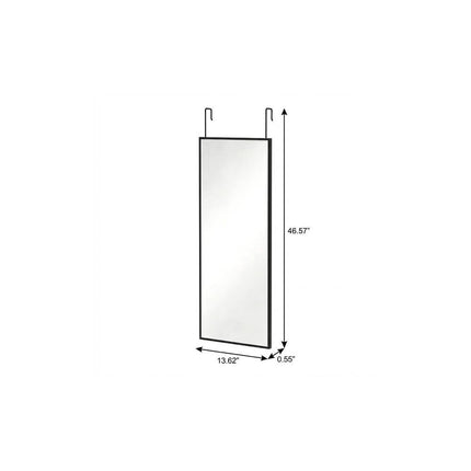 47" Black Aluminum Over the Door Framed Accent Mirror HomeRoots