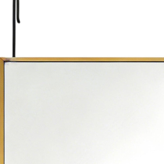 47" Gold Aluminum Over the Door Framed Accent Mirror HomeRoots