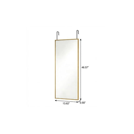 47" Gold Aluminum Over the Door Framed Accent Mirror HomeRoots