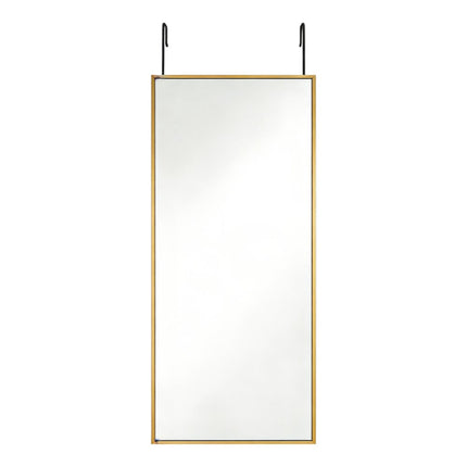 47" Gold Aluminum Over the Door Framed Accent Mirror HomeRoots