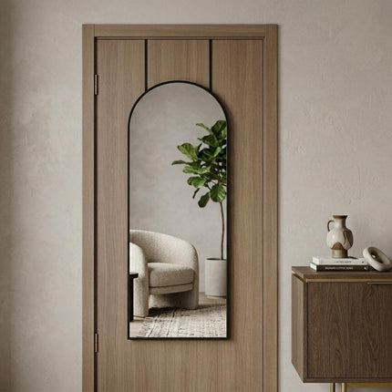 47" Black Aluminum Arch Over the Door Framed Accent Mirror HomeRoots