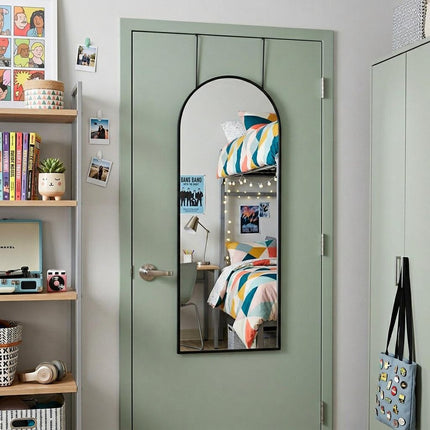 47" Black Aluminum Arch Over the Door Framed Accent Mirror HomeRoots