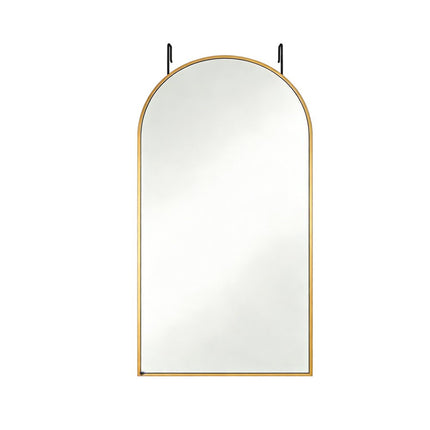 47" Gold Aluminum Arch Over the Door Framed Accent Mirror HomeRoots