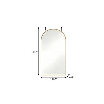 47" Gold Aluminum Arch Over the Door Framed Accent Mirror HomeRoots