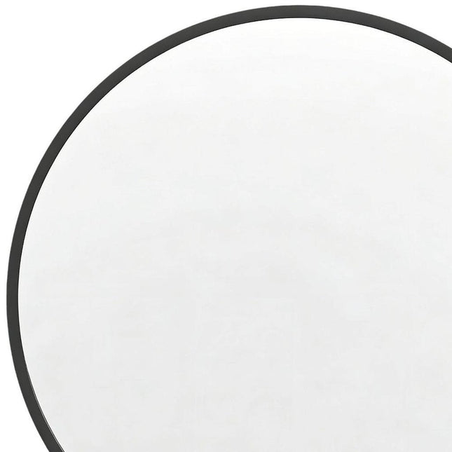 20" Black Aluminum Round Framed Accent Mirror HomeRoots