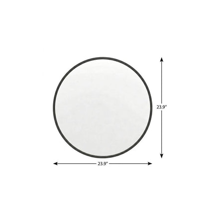 24" Black Aluminum Round Framed Accent Mirror HomeRoots