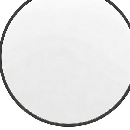 24" Black Aluminum Round Framed Accent Mirror HomeRoots