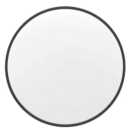 24" Black Aluminum Round Framed Accent Mirror HomeRoots