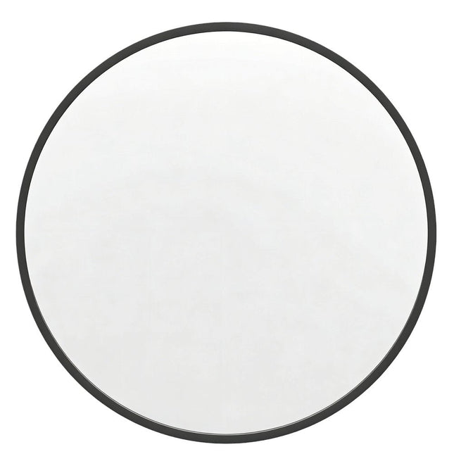 24" Black Aluminum Round Framed Accent Mirror HomeRoots