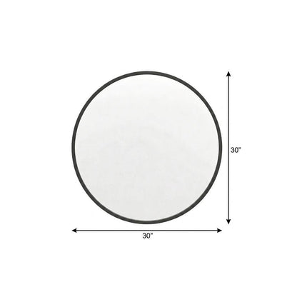 30" Black Aluminum Round Framed Accent Mirror HomeRoots