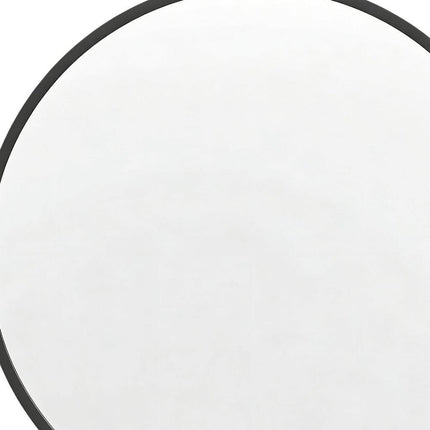 30" Black Aluminum Round Framed Accent Mirror HomeRoots