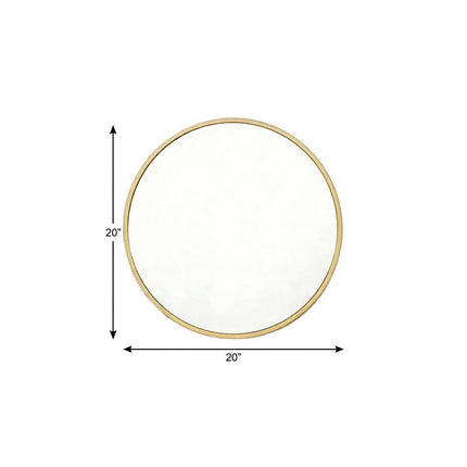 20" Gold Aluminum Round Framed Accent Mirror HomeRoots