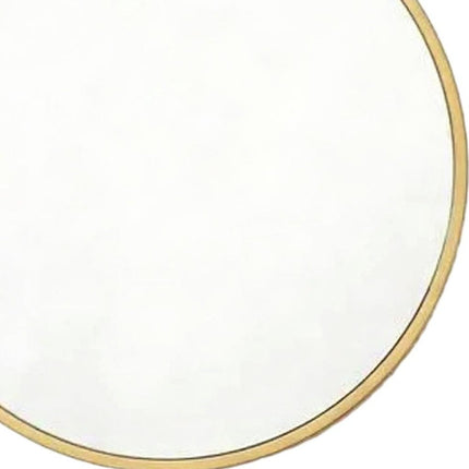 24" Gold Aluminum Round Framed Accent Mirror HomeRoots