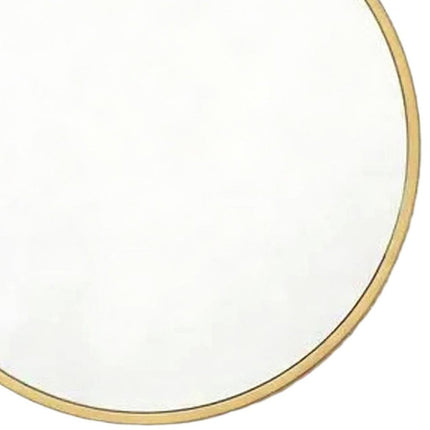 30" Gold Aluminum Round Framed Accent Mirror HomeRoots
