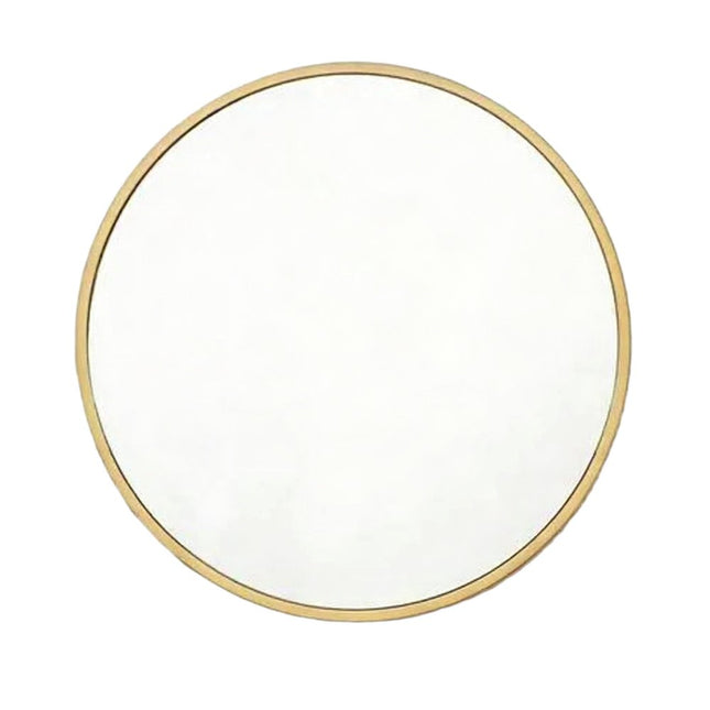 30" Gold Aluminum Round Framed Accent Mirror HomeRoots