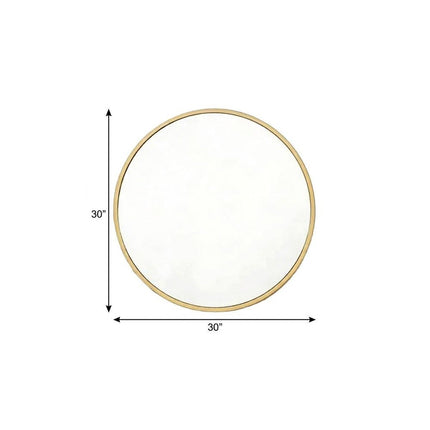 30" Gold Aluminum Round Framed Accent Mirror HomeRoots
