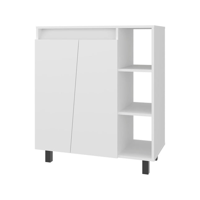 32" White Wood Sideboard With Two Doors HomeRoots