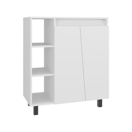 32" White Wood Sideboard With Two Doors HomeRoots