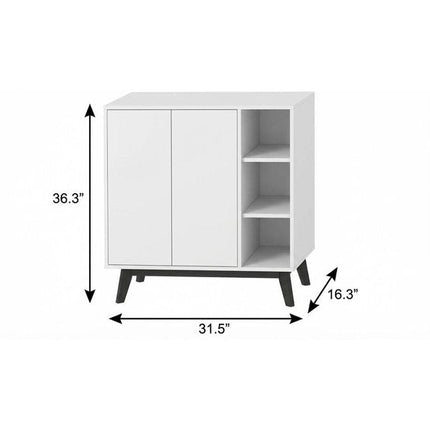 32" White Wood Sideboard With Two Doors HomeRoots