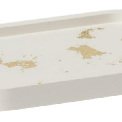 7" White And Gold Resin Handmade Oval Trinket Tray HomeRoots