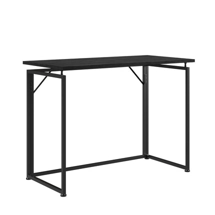 40" Black Wood and Steel Folding Sled Computer Desk HomeRoots