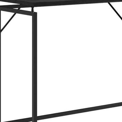 40" Black Wood and Steel Folding Sled Computer Desk HomeRoots