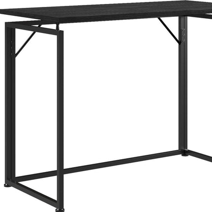 40" Black Wood and Steel Folding Sled Computer Desk HomeRoots